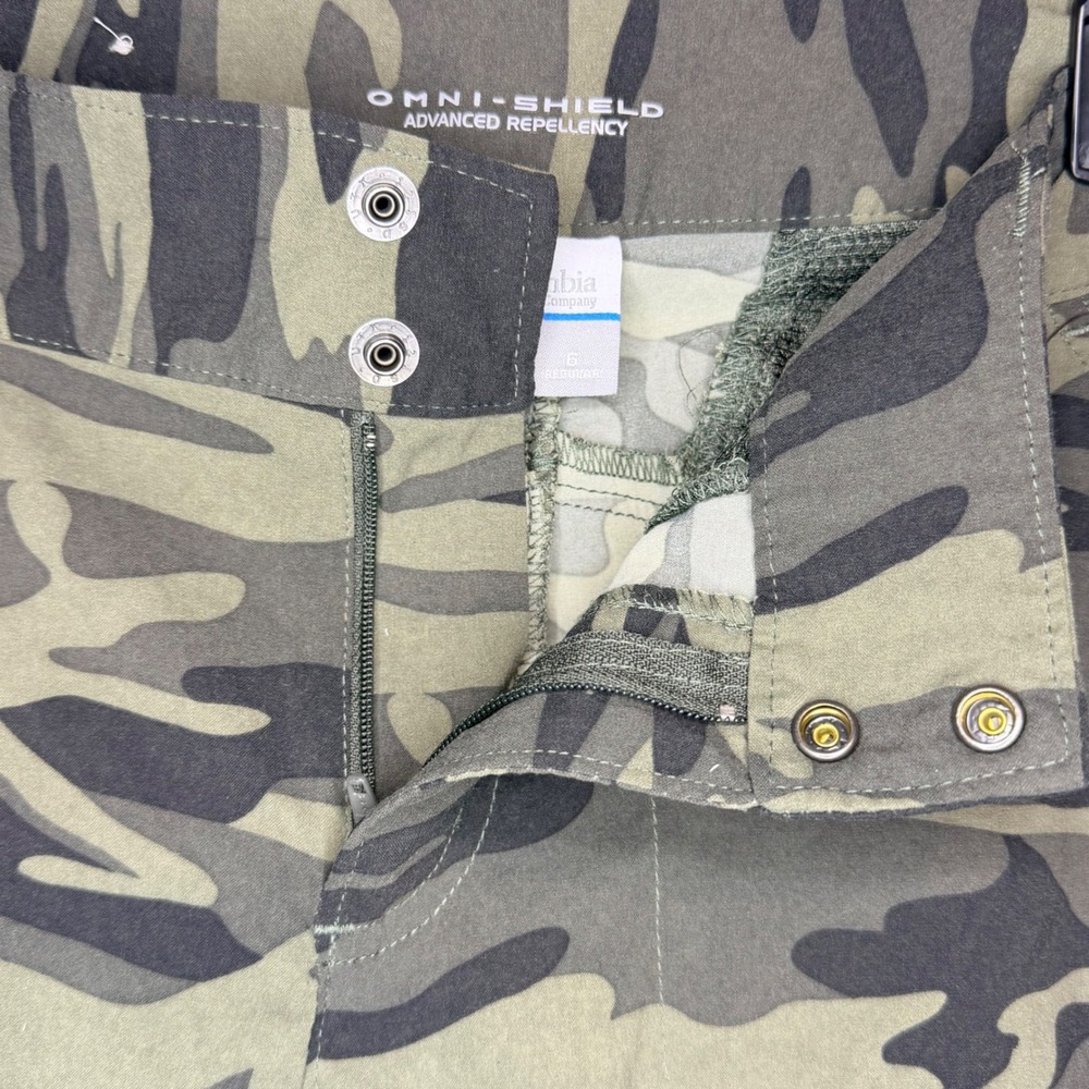 Columbia Womens Camo Omni-Shield Roll Up Hiking Pants Green Camouflage Size 6 - Picture 4 of 9